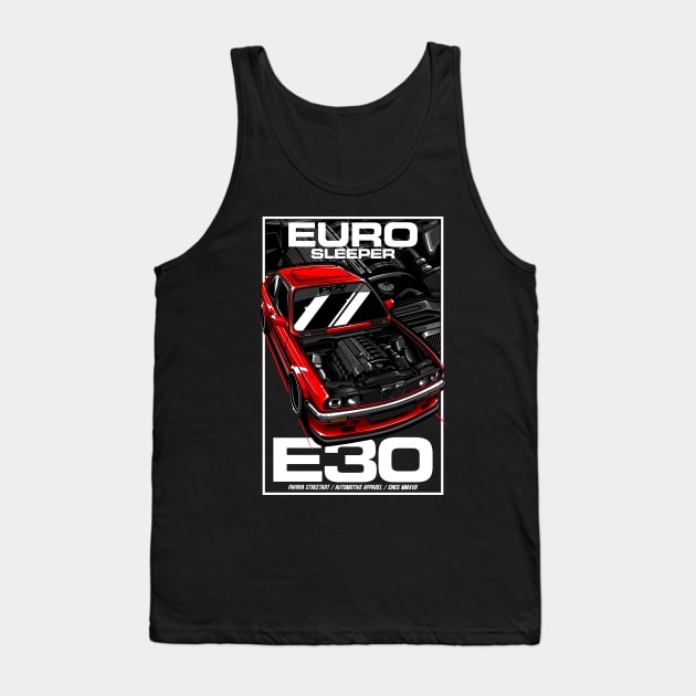 BMW E30 ENGINE BAY RED - PAPAYA STREETART Tank Top by papayastreetart